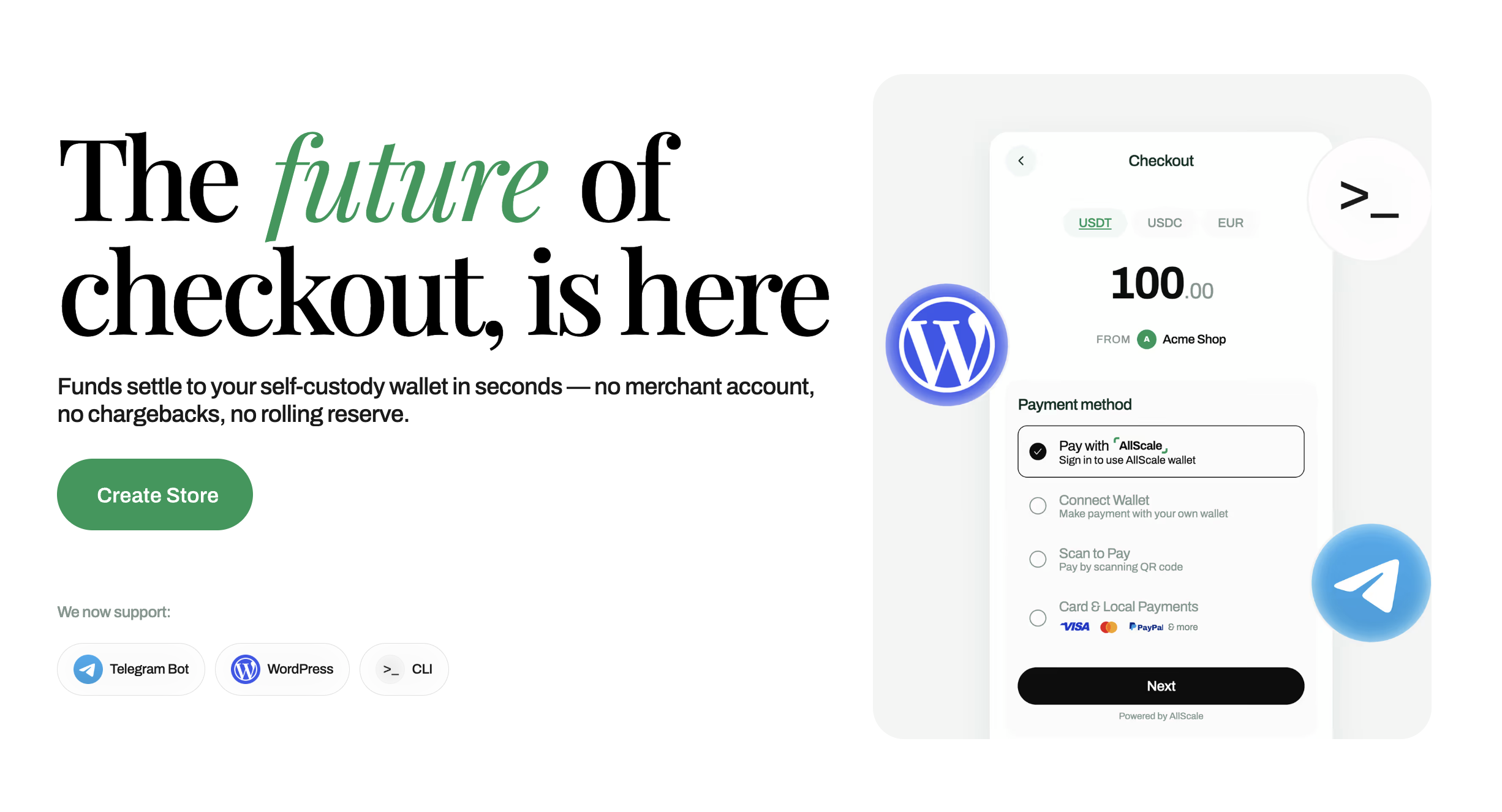AllScale Checkout in a glance