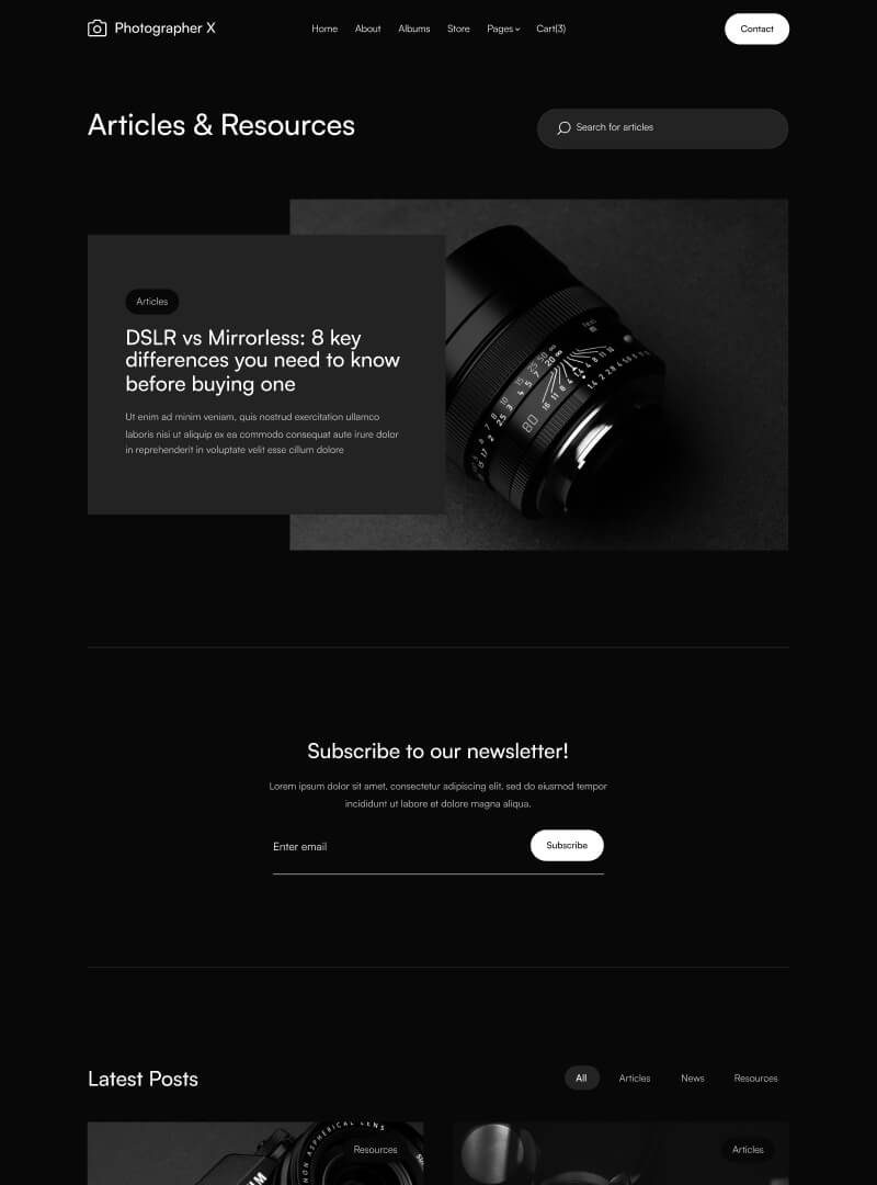 Blog V3 - Photographer X Webflow Template