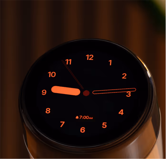 Finger swiping down for one-touch sleep routines.