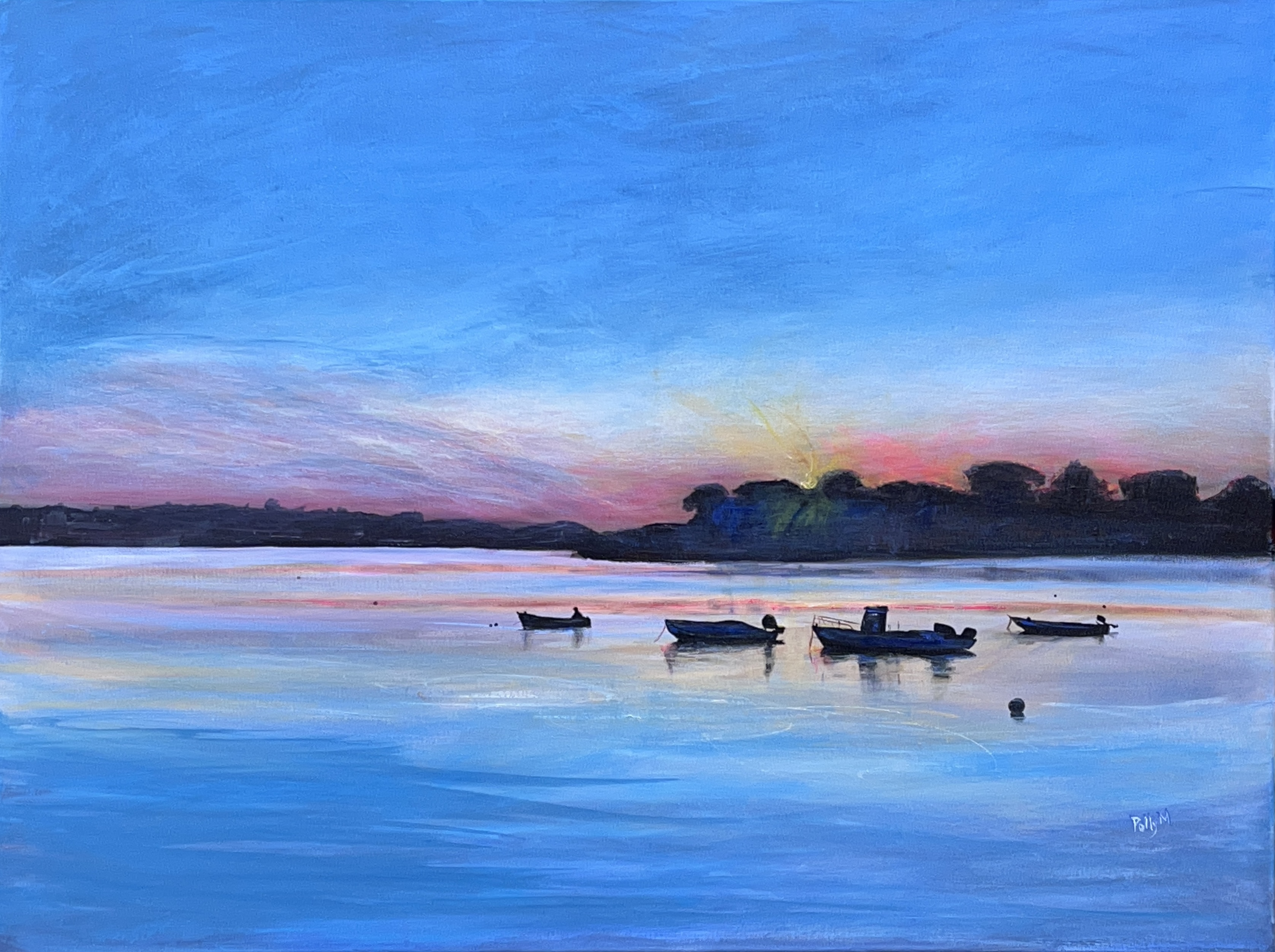 #105 Evening Sun Over Moorings