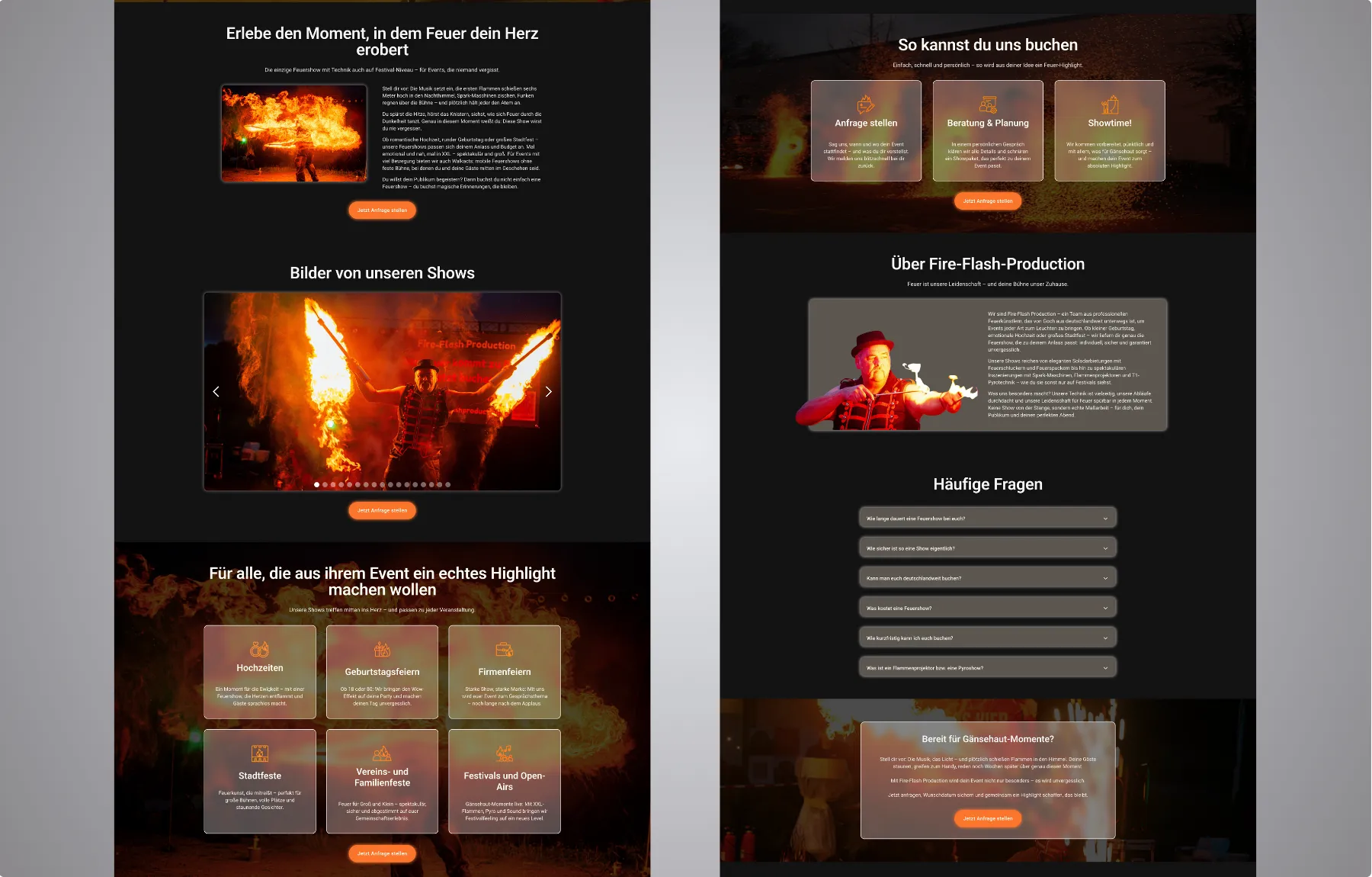 Mockup Webseite Fire-Flash Production Desktop
