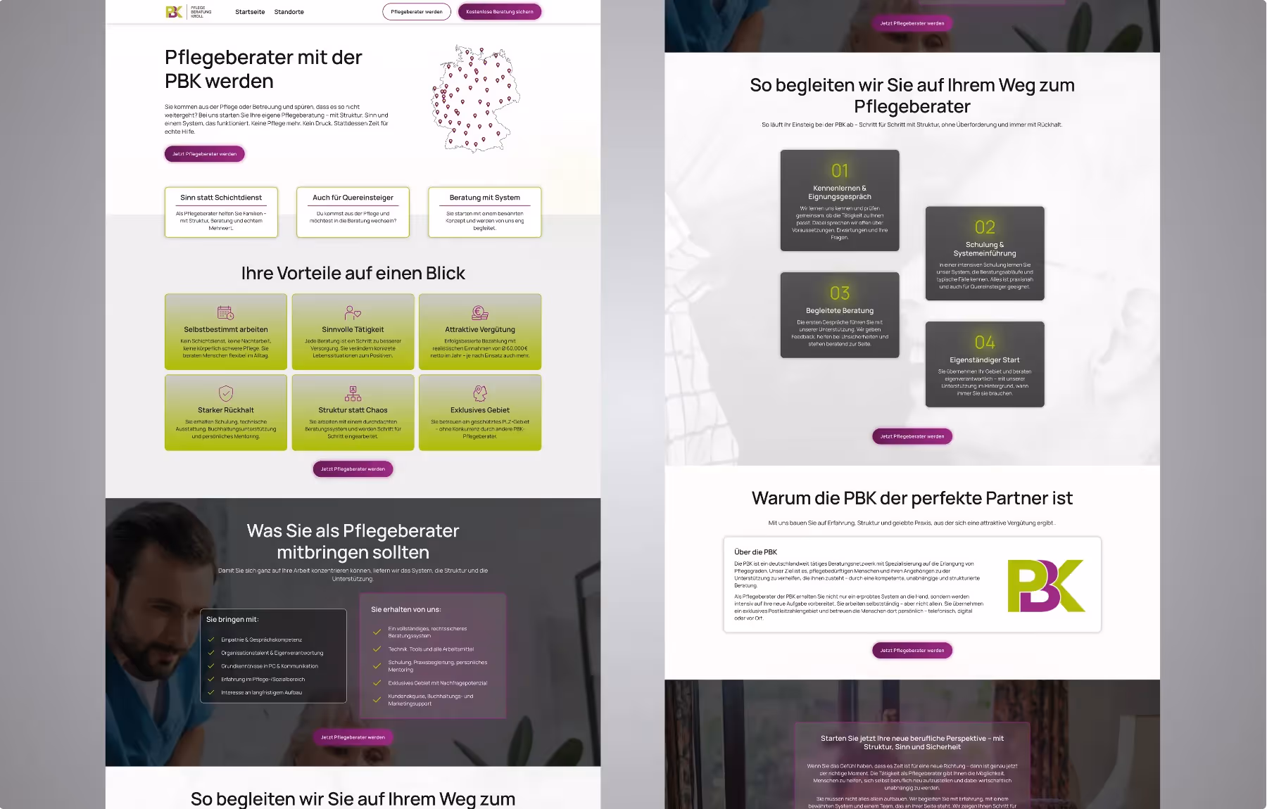 Mockup Webseite Pflege Beratung Kroll Desktop