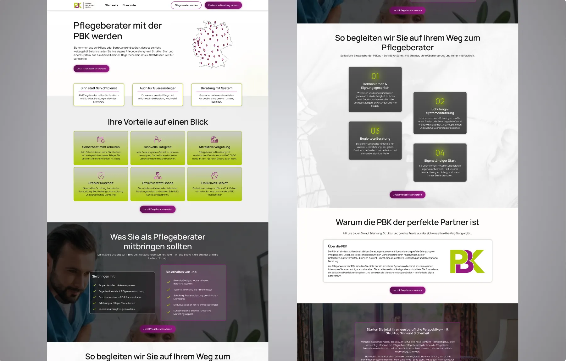 Mockup Webseite Pflege Beratung Kroll Desktop