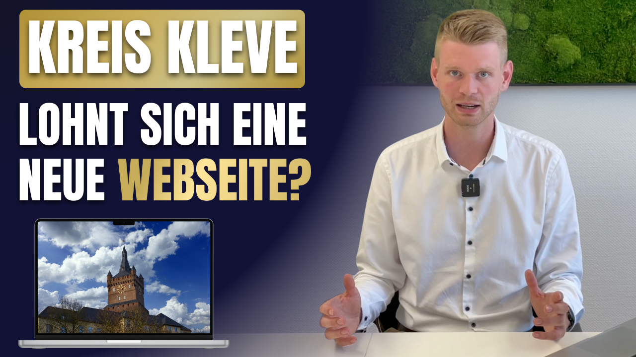 Mann erklärt, wann sich für Unternehmen im Kreis Kleve eine neue Webseite lohnt.