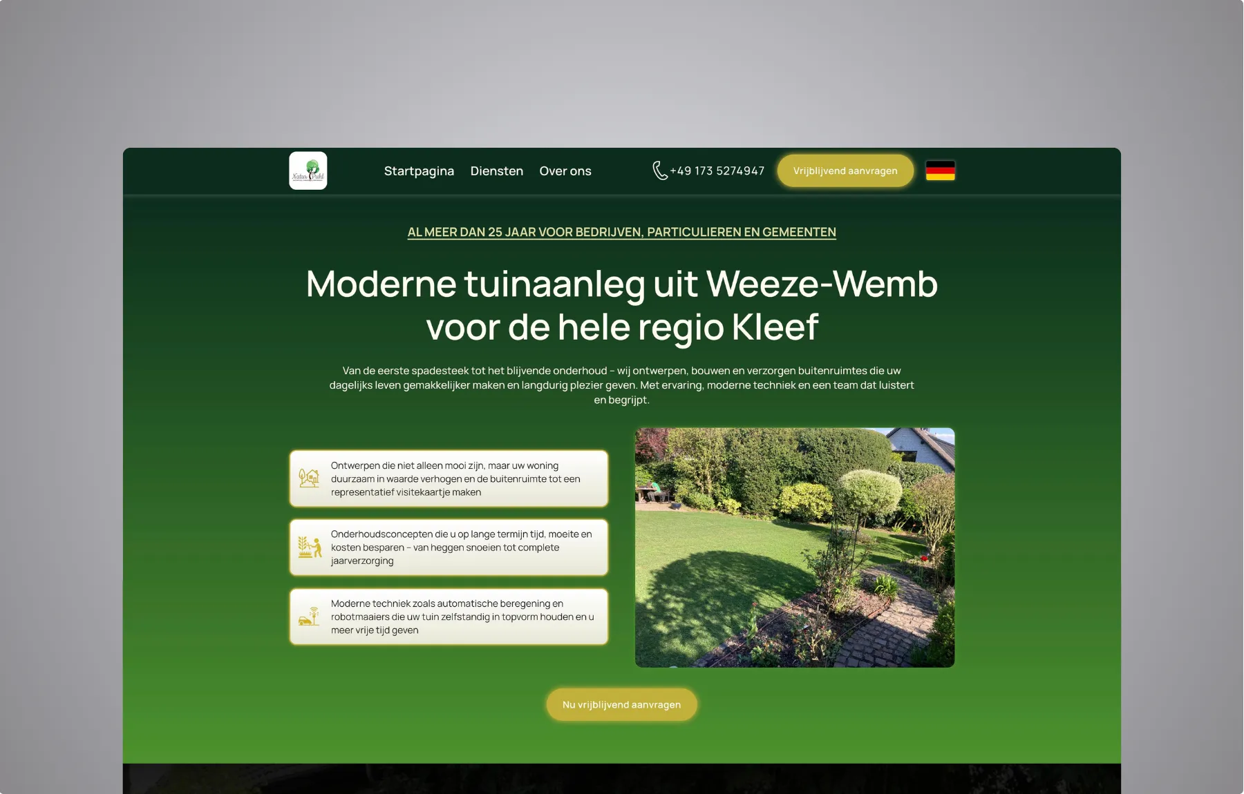 Mockup Webseite Natur Puhl Desktop