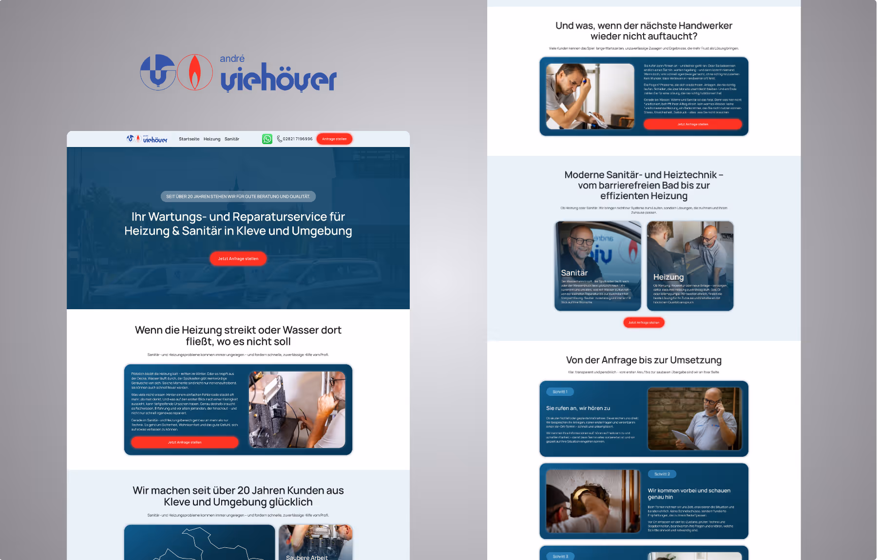 Mockup Webseite André Viehöver Heizung und Sanitär Desktop