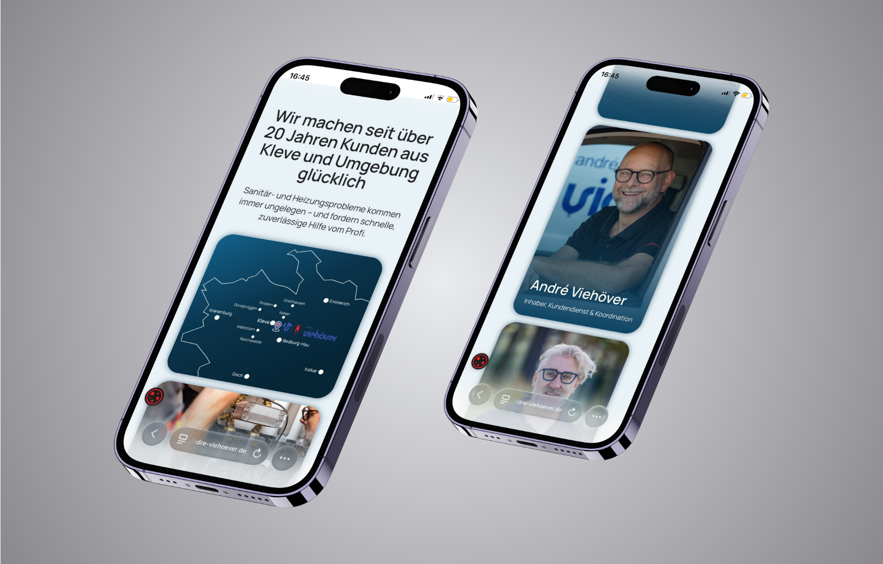 Mockup Webseite André Viehöver Heizung und Sanitär mobil
