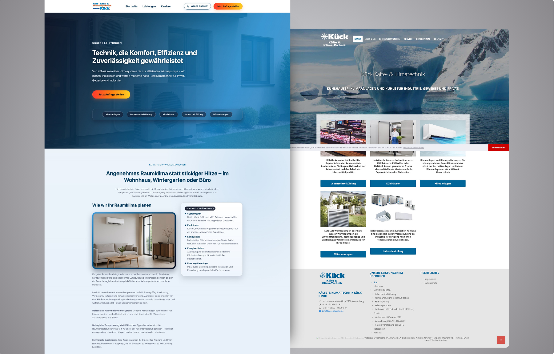 Mockup Webseite Kueck Kaelte Klima Desktop