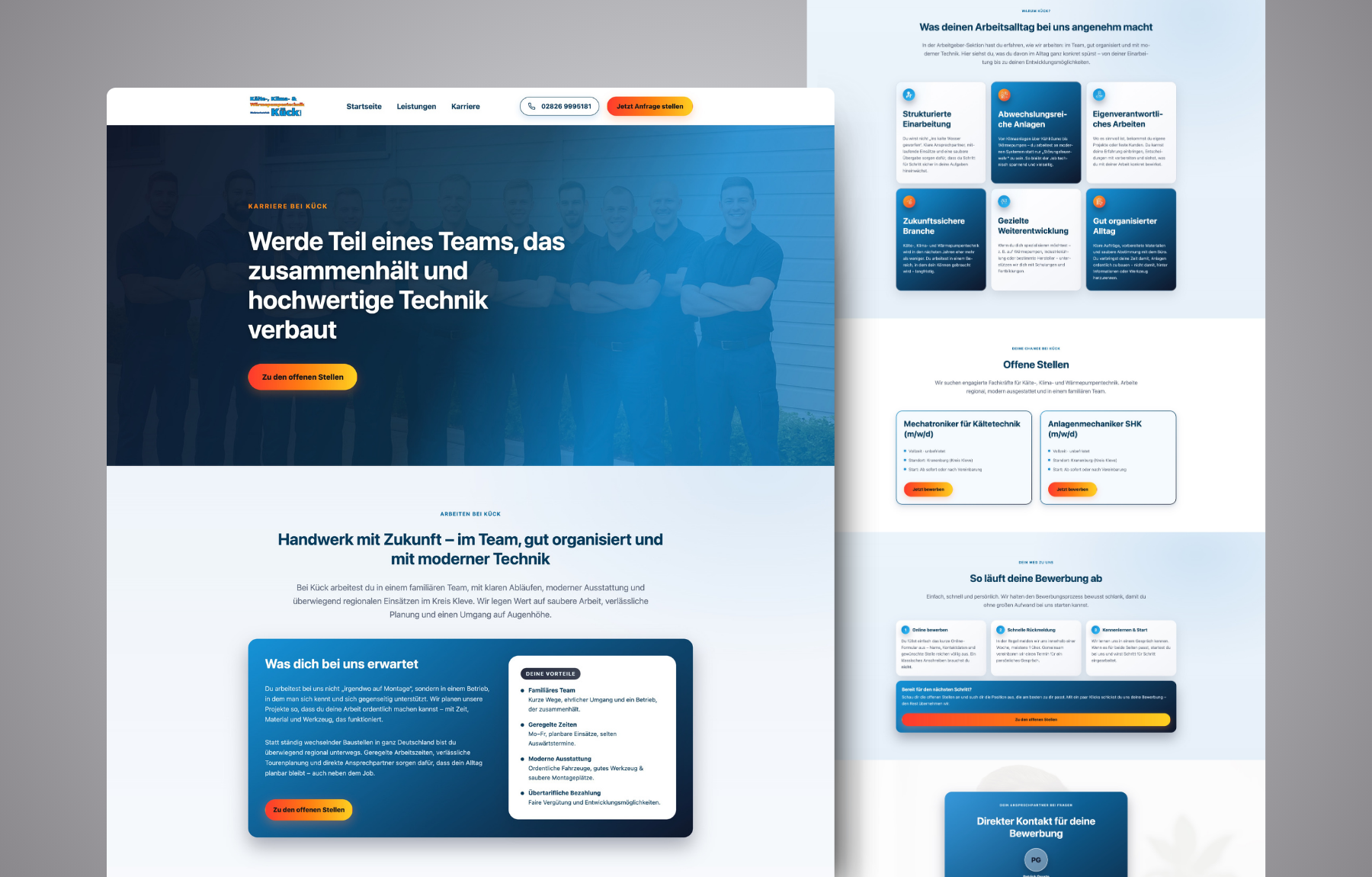Mockup Webseite Kueck Kaelte Klima Desktop