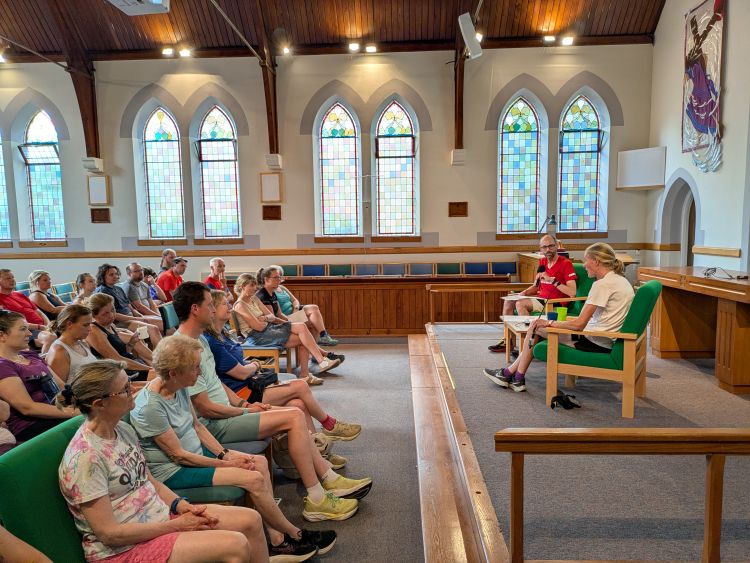 The audience at Sarah Webster's in-conversation session in Haywards Heath Methodist Church