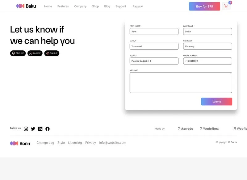 App Webflow Template -
Baku - Created by Wedoflow.com and Azwedo.com