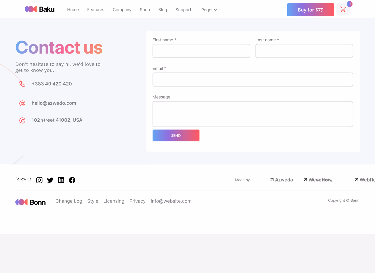 App Webflow Template -
Baku - Created by Wedoflow.com and Azwedo.com