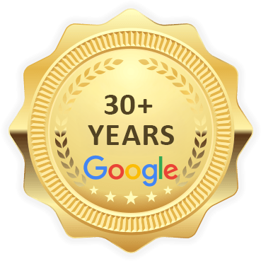30+ Years in Business Badge on Google