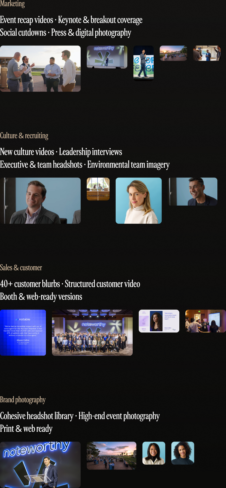 Assets built for every channel. Not just the highlight reel.