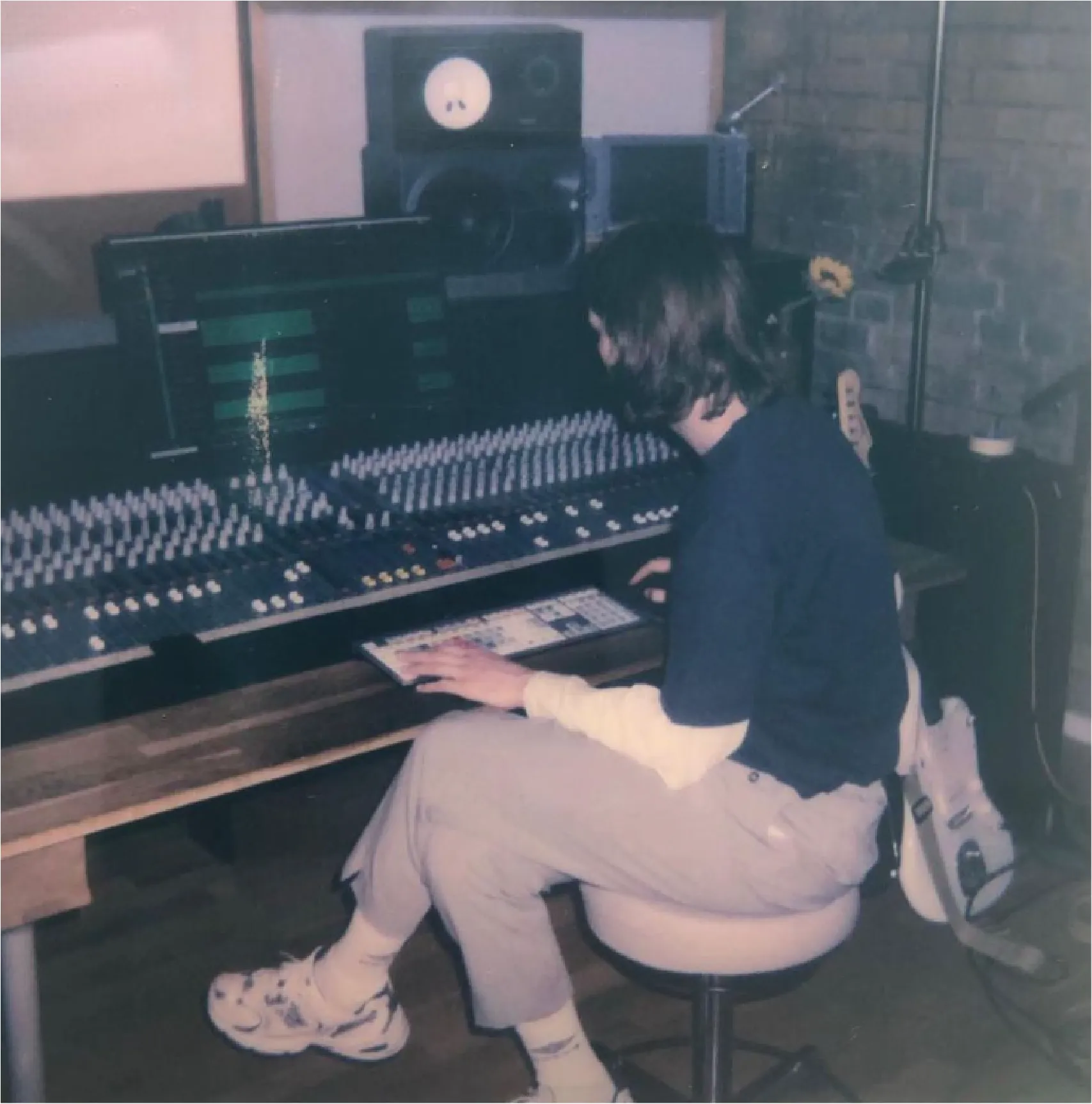 A picture of Magnus Wichmann mixing new music at Lala studios Leipzig