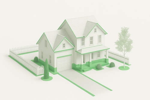 A photo showcasing how and where we treat around the property.