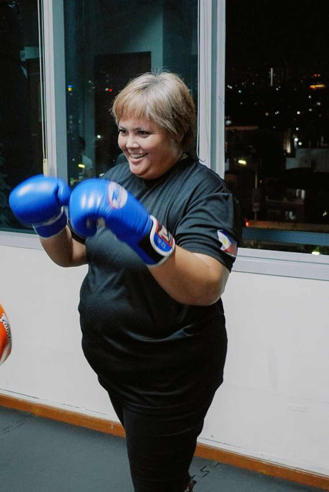 Round House member Ina training at Round House kickboxing academy in Makati