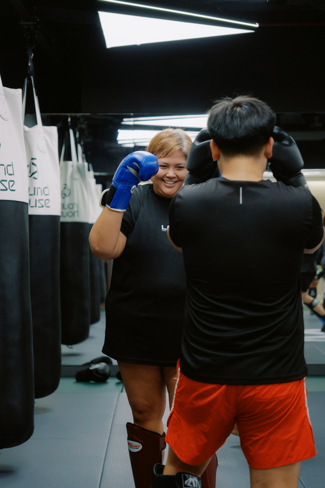 Round House member Ina training at Round House kickboxing academy in Makati