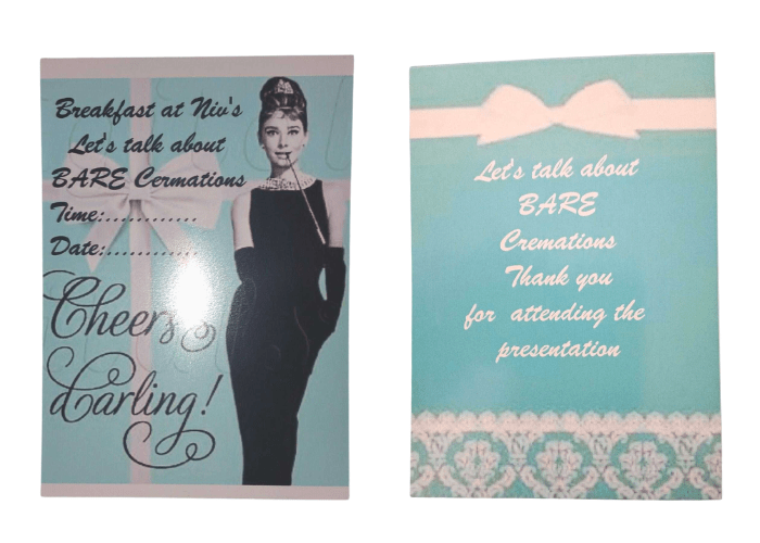 Invitation to Breakfast at Nives morning tea prepaid funeral information events