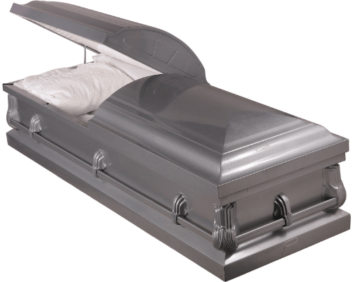 Caskets generally have a split lid, which allows for an open-casket viewing.