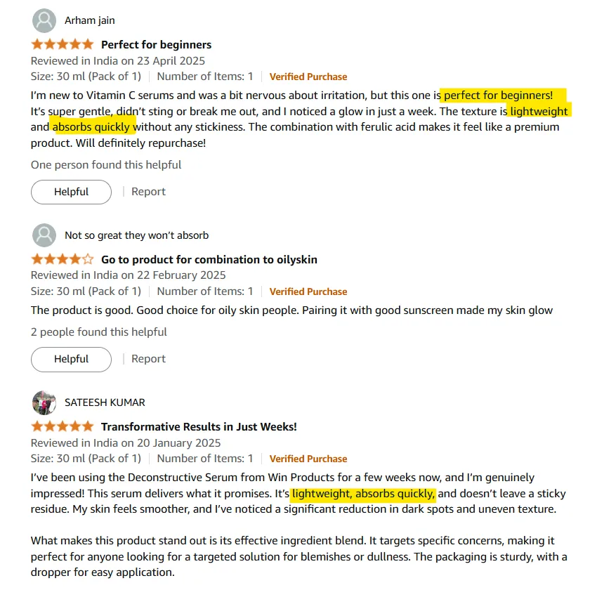 Making Amazon pdps authentic with reviews