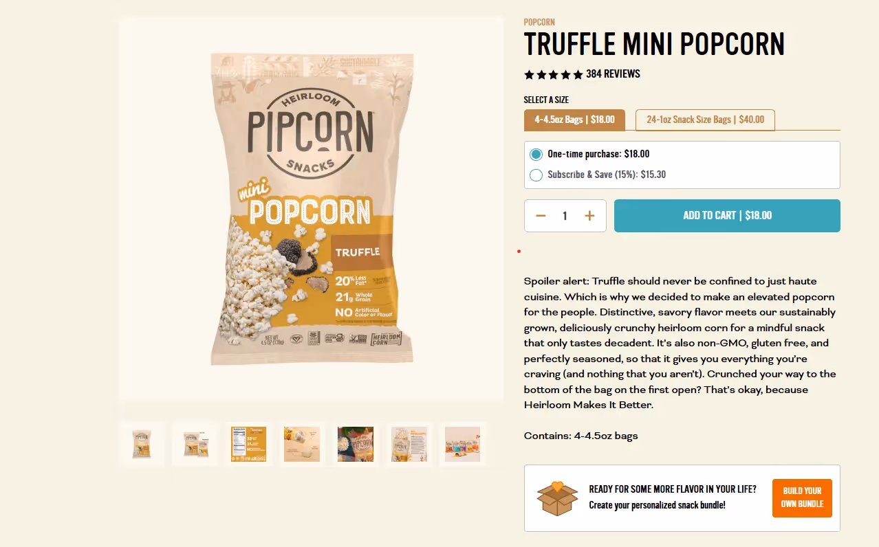 Example of how to write PDPs : Pipcorn