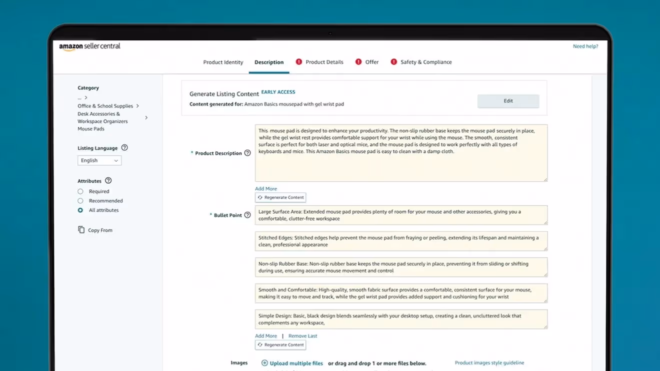 Amazon's product description example