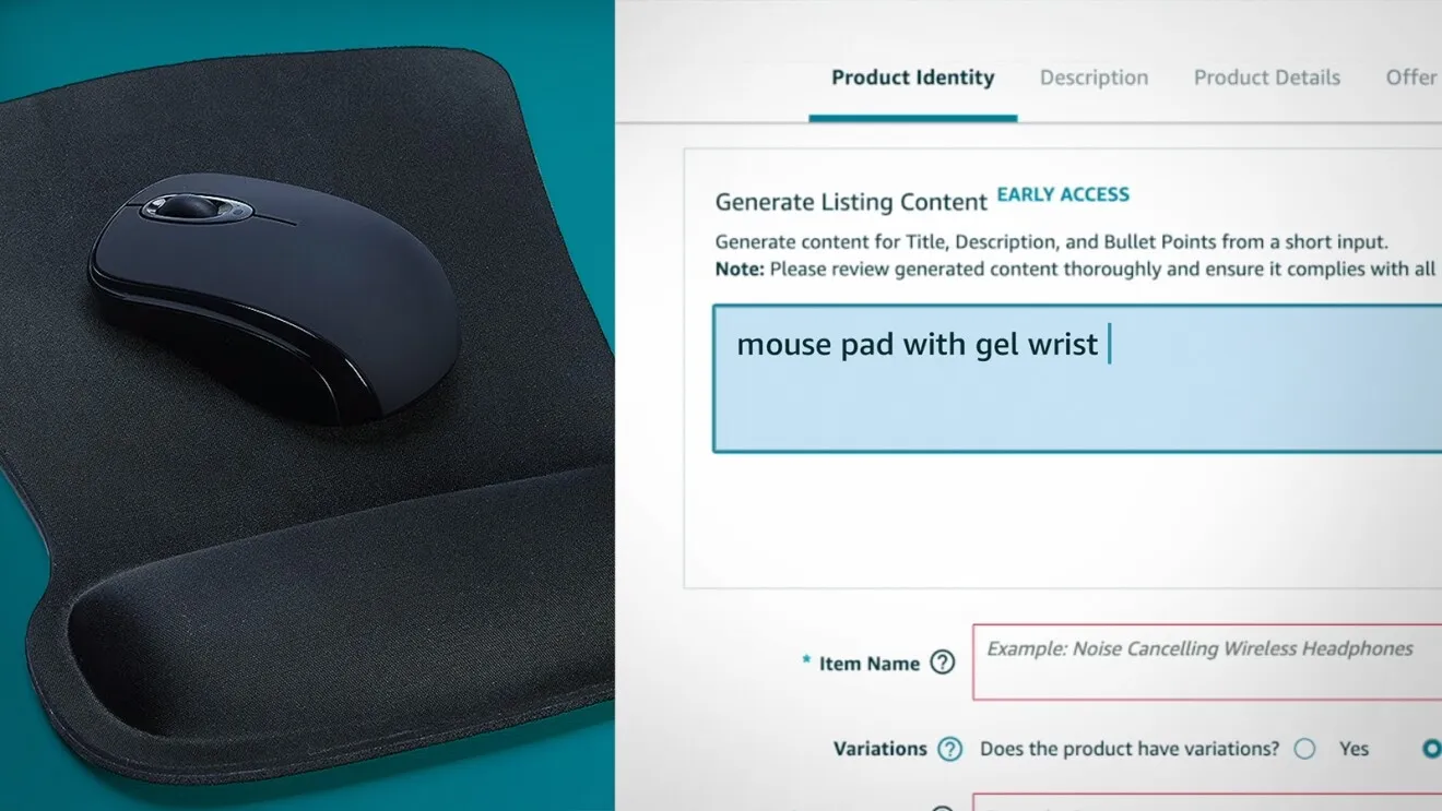 Amazon's Product description example of a mouse pad with gel wrist