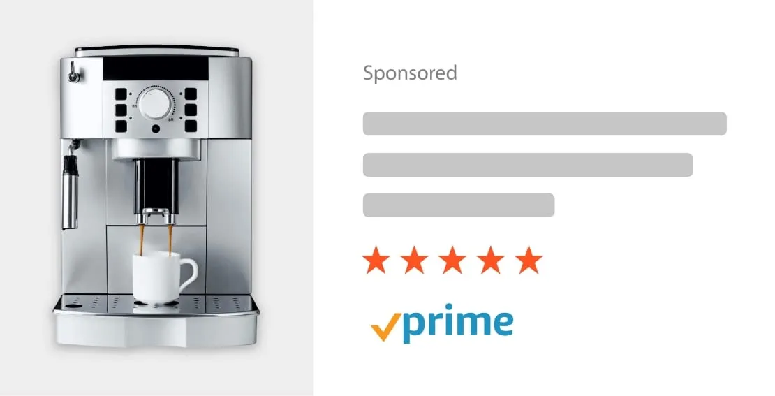 A product description example showing advertising offers with prime badge