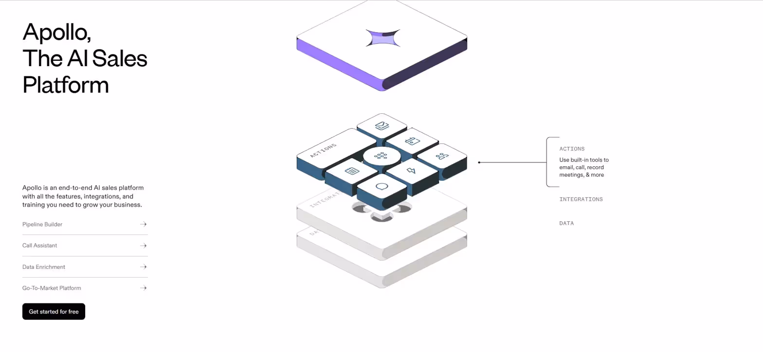 Apollo B2B landing page example