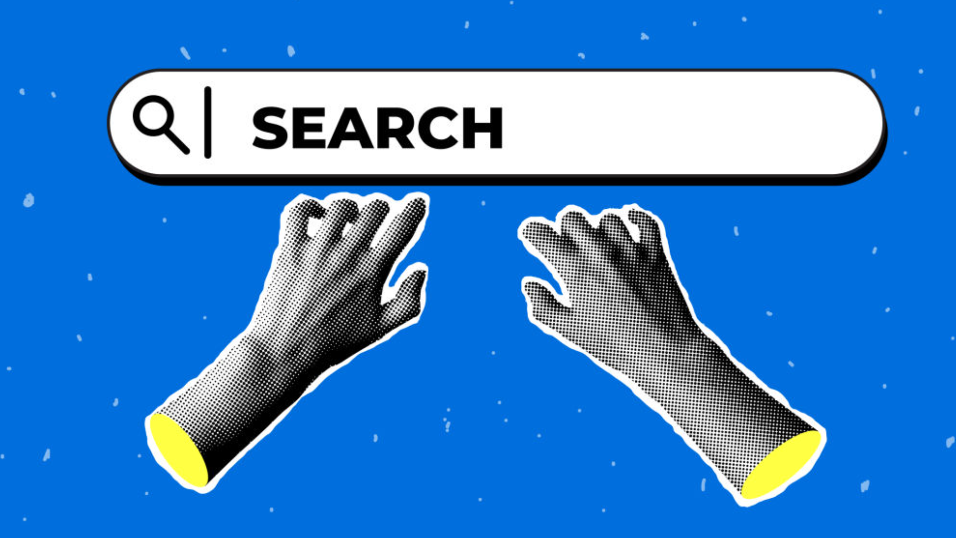 an image showing two hands searching on Google