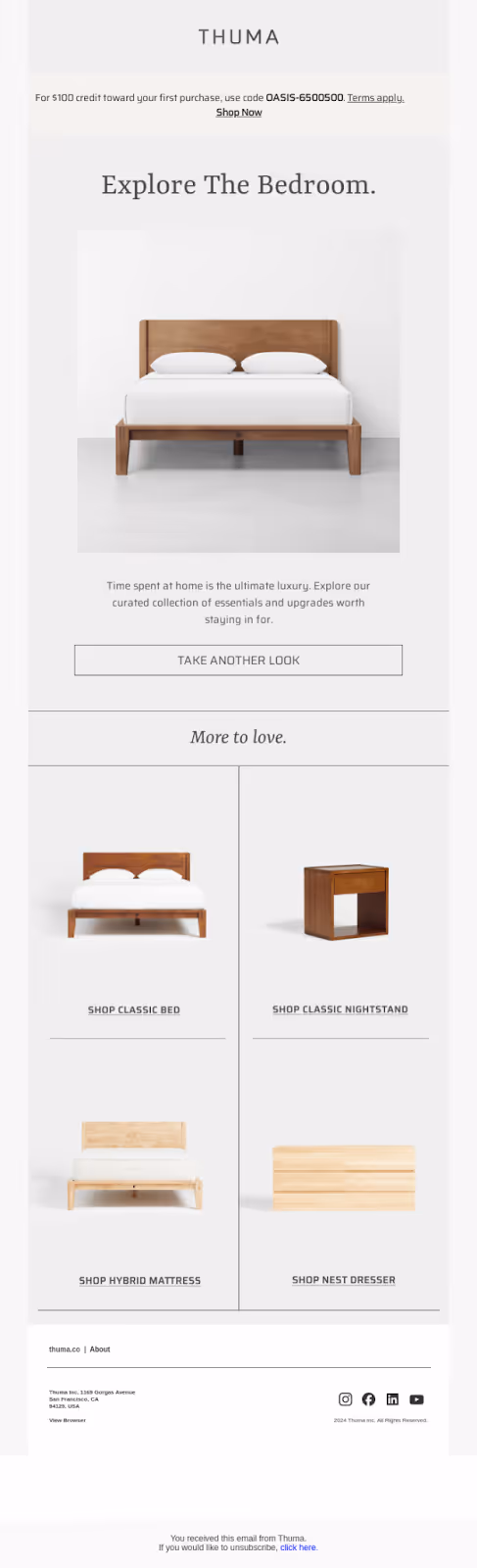 Thuma's abandoned cart email example