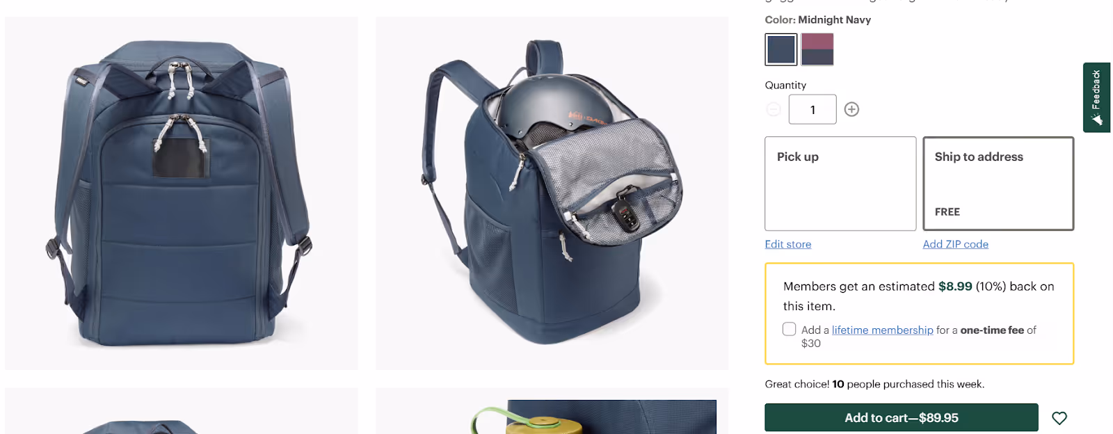 Example of mentioning clear cost