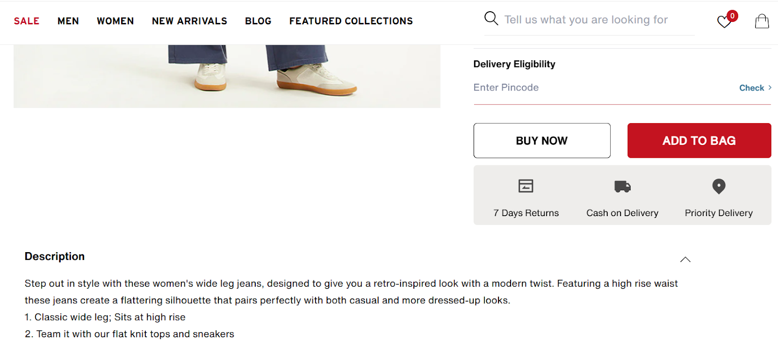 Levis Product Description Page 
