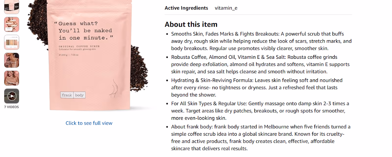 Product Listing Example: Amazon