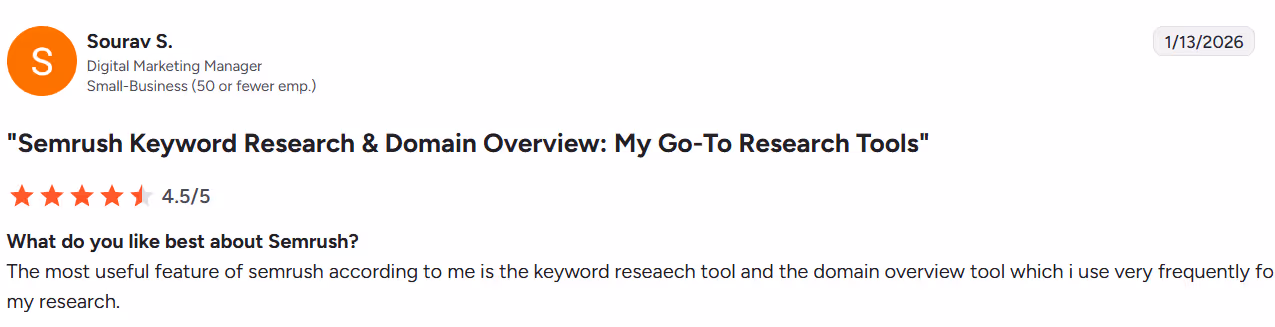 Semrush Testimonial 