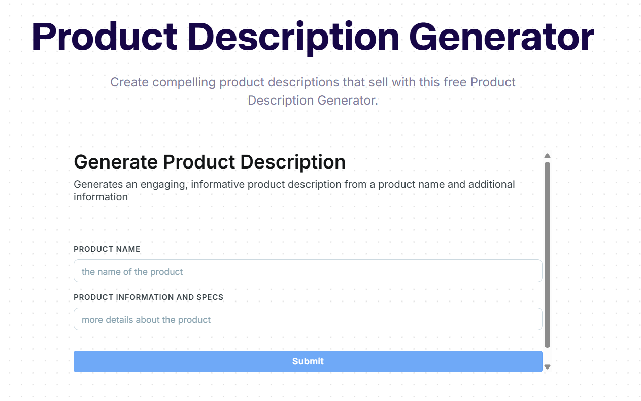 AI Product Description Generator