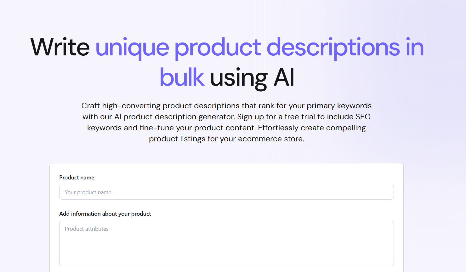 AI Product Description Generator