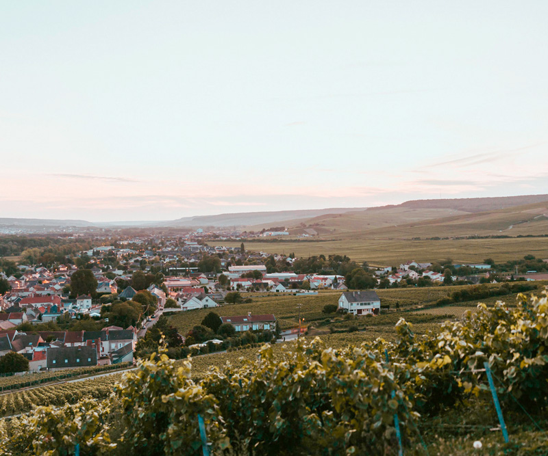 Village de Mareuil-sur-Aÿ le long de la Marne