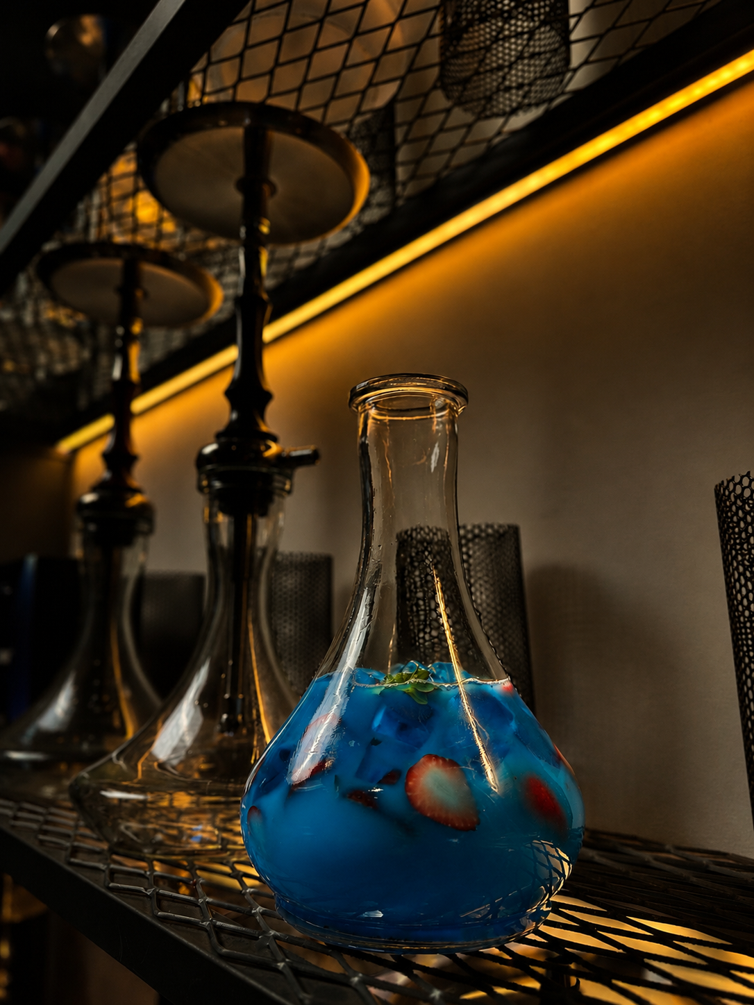 Cachimba con base de cóctel "Nube de fresa"