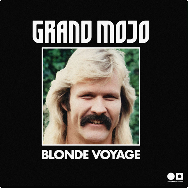 An album cover of a man with a mustache