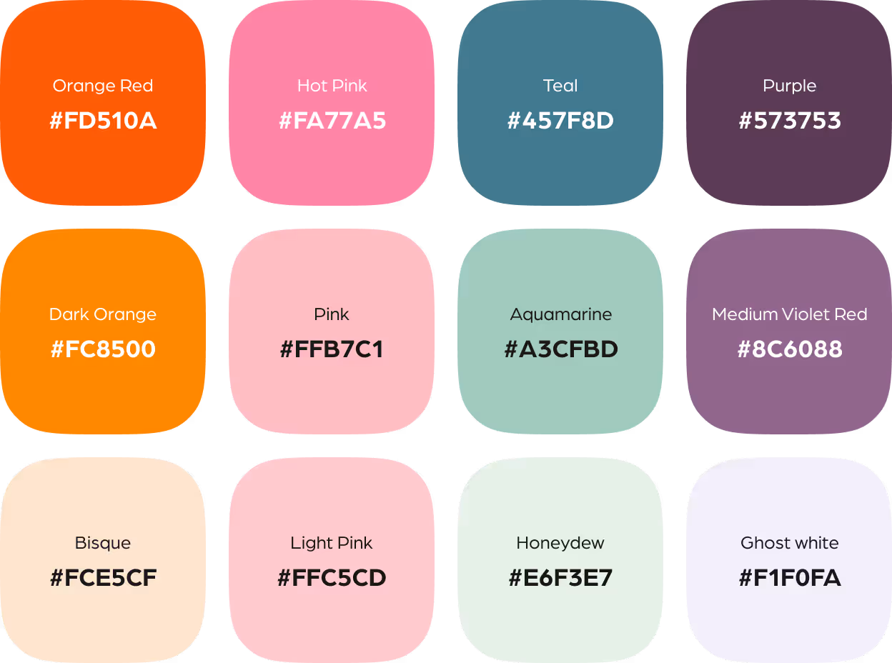 Color swatch examples