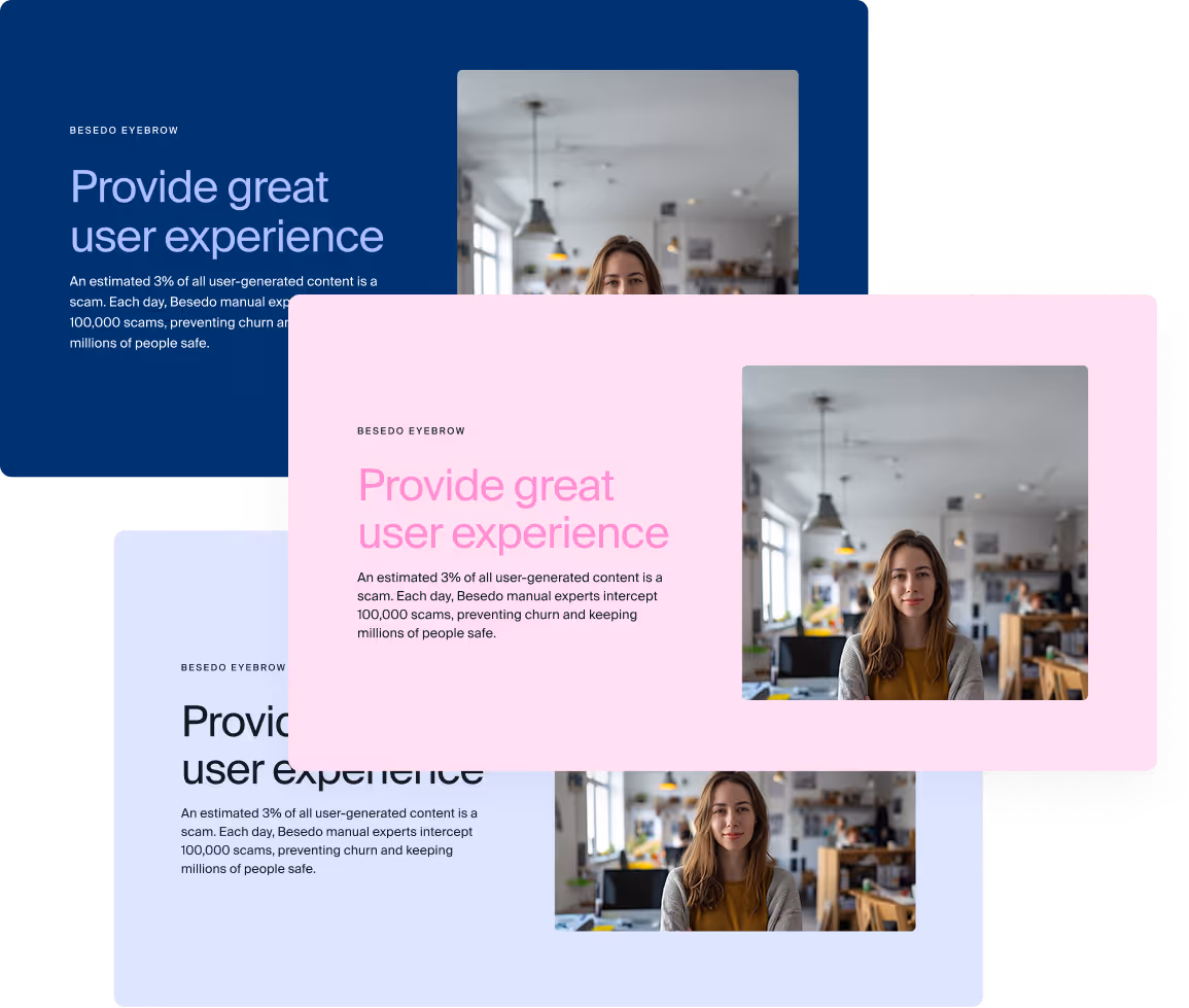 Image of example compositions in the brand colors