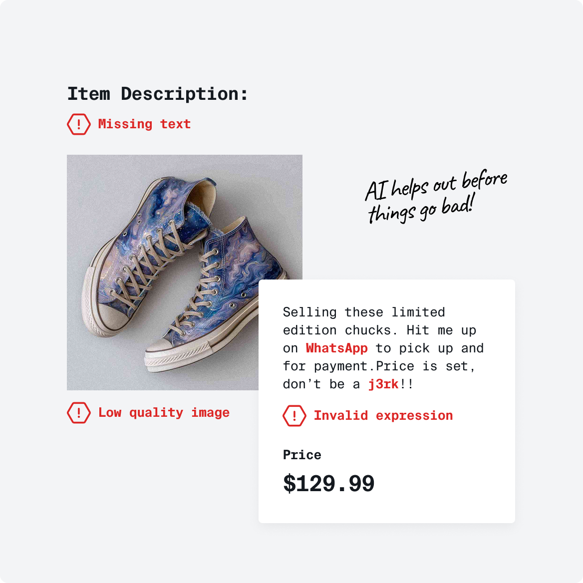 An illustration of an ad selling converse shoes