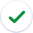 Green checkmark inside a light gray circle.