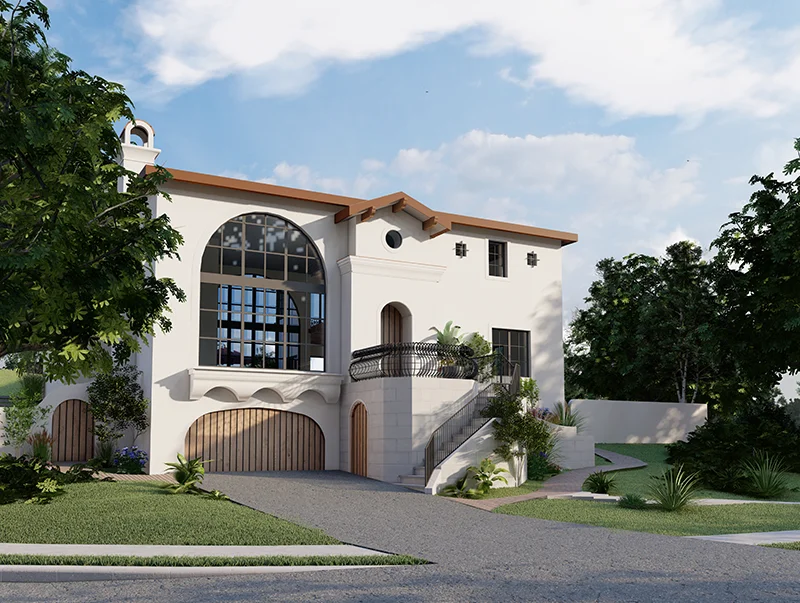 Render of a new house built in North California