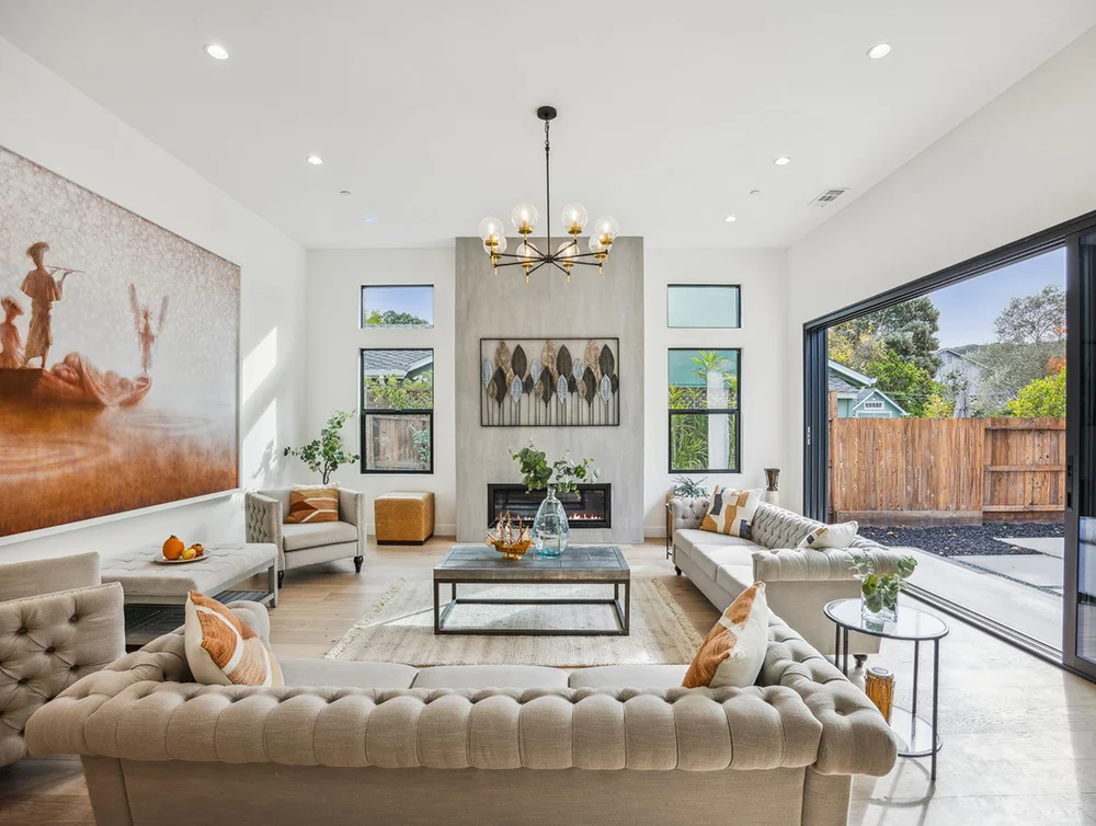 Living room of a home renovated by Global Arch Construction