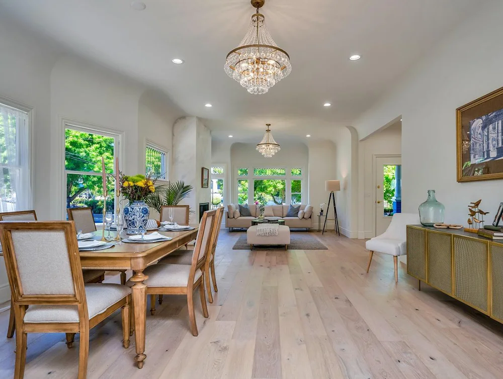 Living room of a historic home renovated by Global Arch Construction