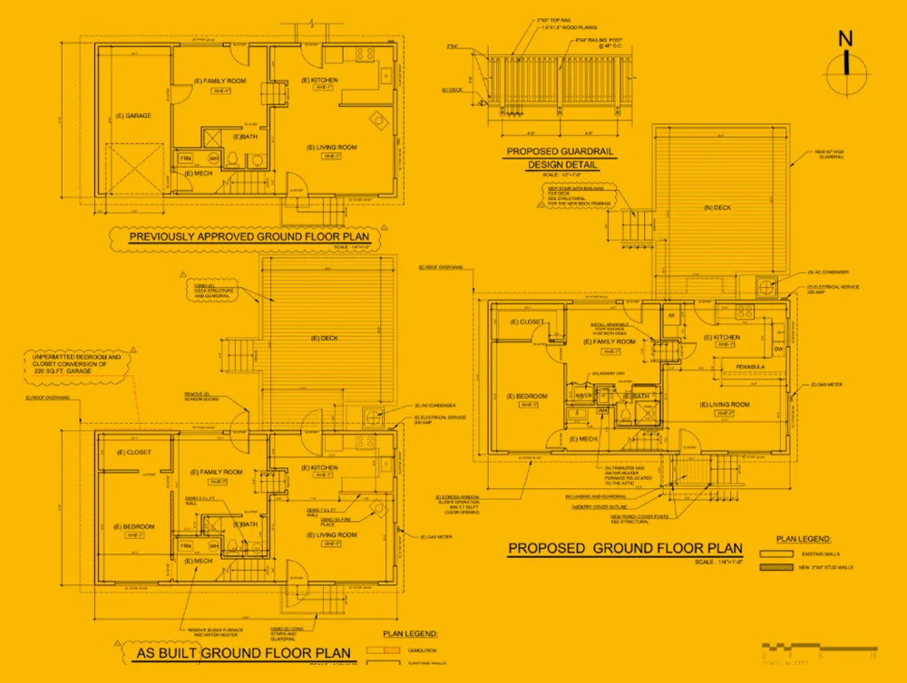 Floor plan of a home restorated by Global Arch Construction