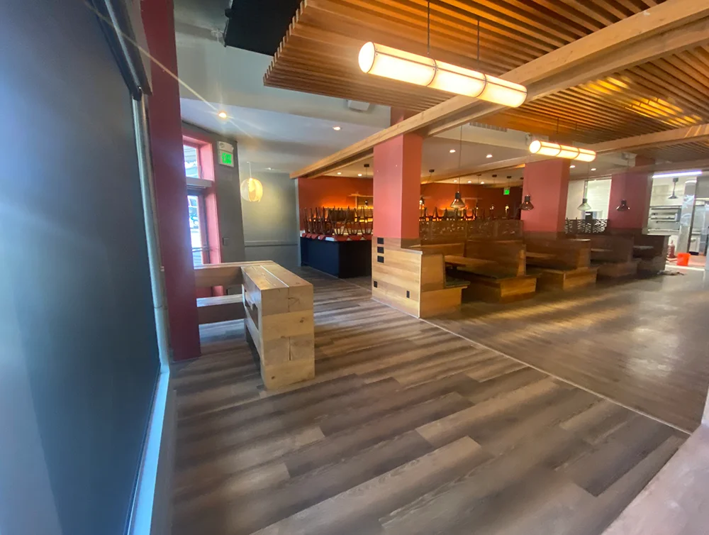 Dining room of a mexican restaurant remodeled by Global Arch Construction